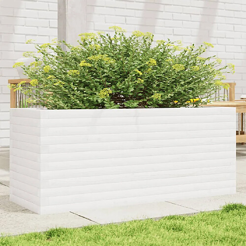 vidaXL Jardinière blanc 110x40x46 cm bois de pin massif