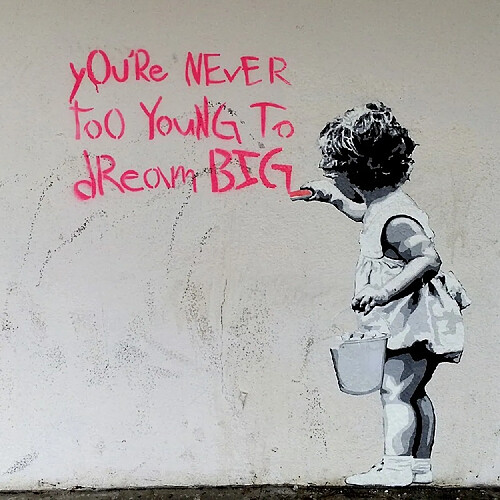 EPIKASA Impression sur Toile Banksy Dream Big, Multicouleur, Polyester, 60x3x60 cm