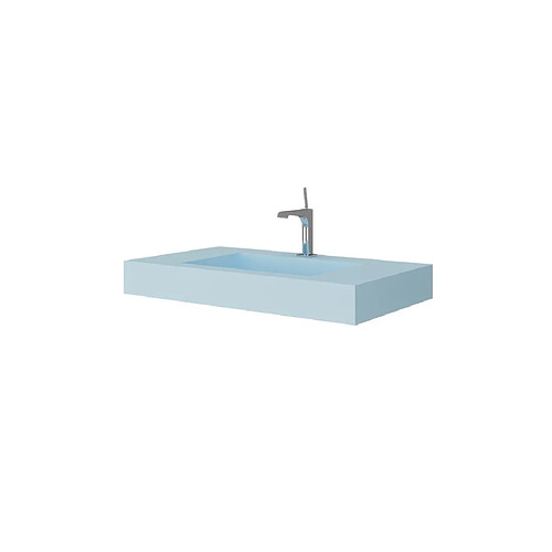 Kiamami Valentina LAVABO HPL 80 CM BLEU CIEL AVEC CUVETTE CENTRALE