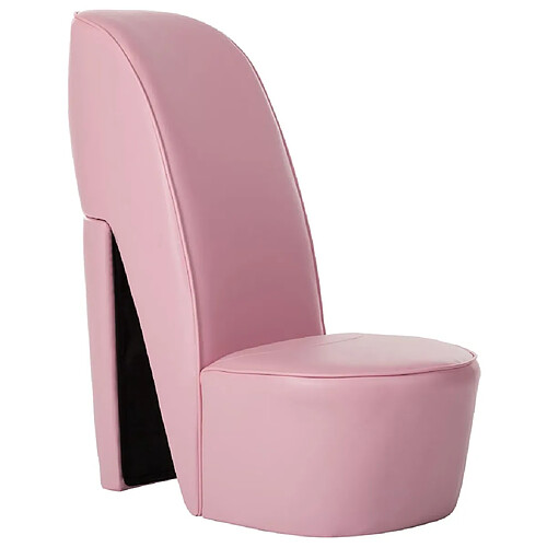 vidaXL Chaise en forme de chaussure à talon haut rose similicuir