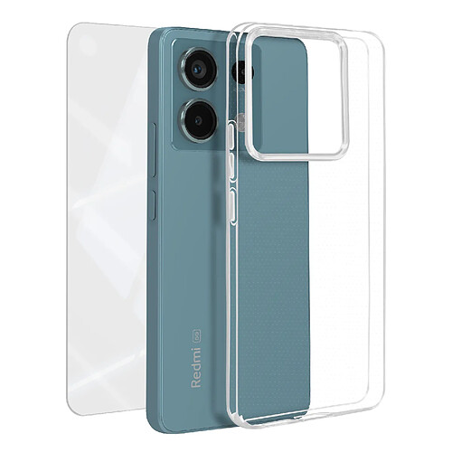 Mayaxess Pack Protection pour Xiaomi Redmi Note 13 Pro 5G Coque et Verre Trempé Transparent