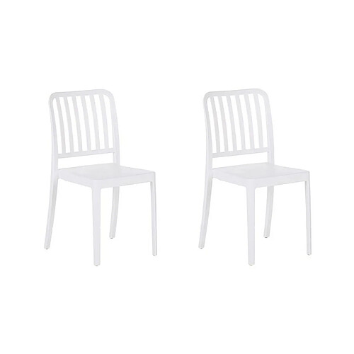 Beliani Chaise de jardin SERSALE Matière synthétique Blanc