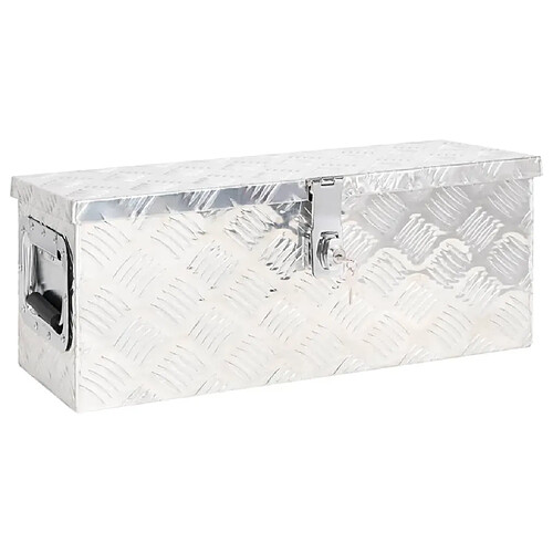 vidaXL Boîte de rangement Argenté 60x23,5x23 cm Aluminium