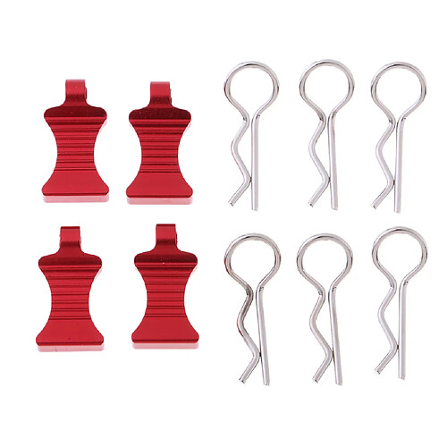 1/8 1/10 RC Buggy Bodyshell Clips Pins Pour Redcat HPI HSP 6Pcs Rouge