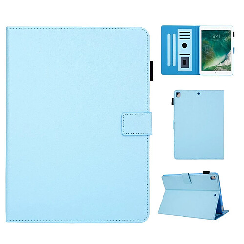 Etui en PU avec stockage de cartes bleu clair pour votre Apple iPad 9.7 (2018)/9.7 (2017)/Air 2/Air