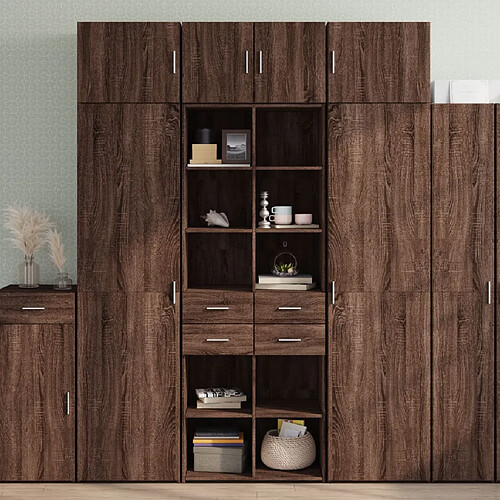 vidaXL Armoire de rangement chêne brun 70x42,5x225cm bois d'ingénierie