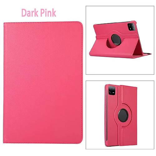 Housse Cover Etui protection pour Xiaomi Pad 6S Pro 12.4 pouces rotative 360 degrés rose - Pochette XEPTIO