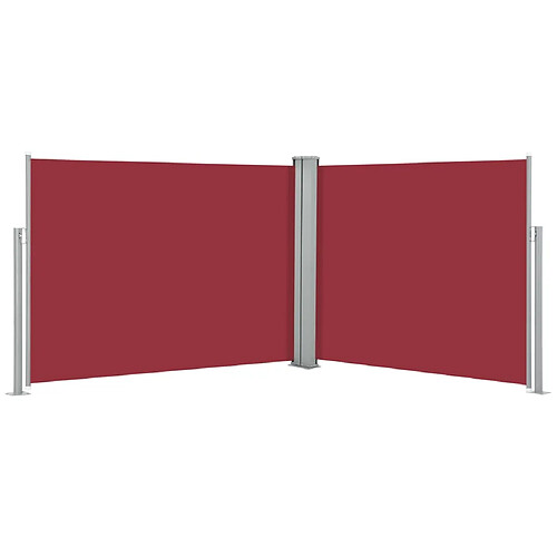 Helloshop26 Auvent paravent store brise-vue latéral rétractable de patio jardin terrasse balcon protection visuelle écran rouge 140 x 1000 cm 02_0007457