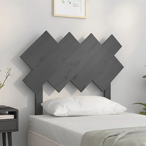 Maison Chic Tête de lit scandinave,Meuble de chambre Gris 92x3x81 cm Bois massif de pin -MN30901