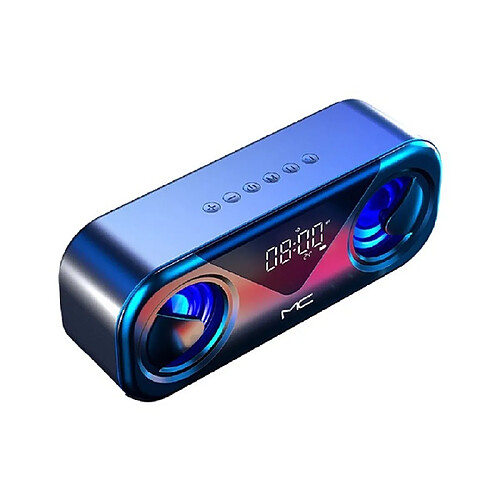 Universal Subwoofer Bluetooth LED Rhythm Clignotant Parleur sans fil FM Radio Réveil horloge TF Carte Support Subwoofer | Subwoofer (Noir)