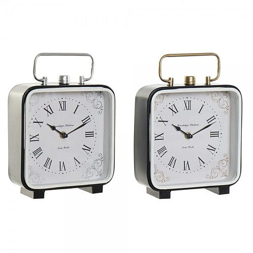 Look & Feel Horloge de table DKD Home Decor Verre Noir Bleu Fer (20 x 7 x 26 cm) (2 pcs)