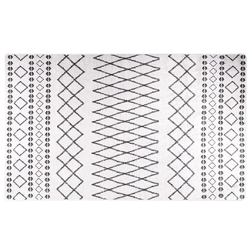 vidaXL Tapis lavable noir et blanc 120x170 cm antidérapant