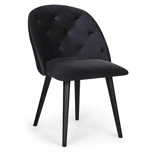 Paris Prix Chaise Design en Velours Lonor 81cm Noir