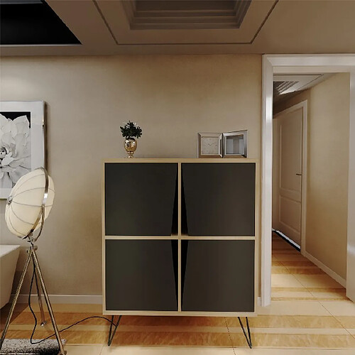 EPIKASA Armoire à Usages Multiples Momentum, Anthracite, Panneau d'Aggloméré Mélaminé, 90x30x110 cm