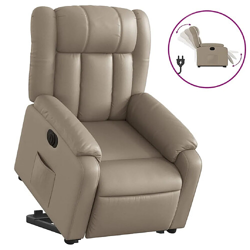 Maison Chic Fauteuil Relax pour salon, Fauteuil inclinable électrique cappuccino similicuir -GKD71638