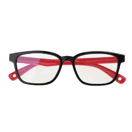 Lunettes de vue élégantes anti-bleues et légères pour enfants, cadre en silicone, noir + rouge