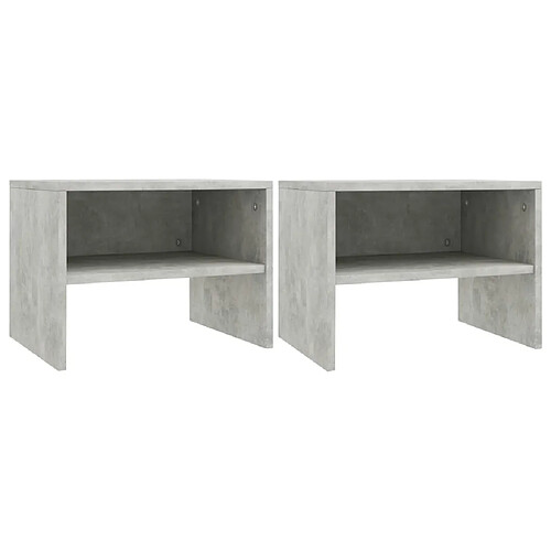 Maison Chic Lot de 2 Tables de chevet,Table de nuit,Table d'appoint pour salon Gris béton 40 x 30 x 30 cm Aggloméré -MN21519