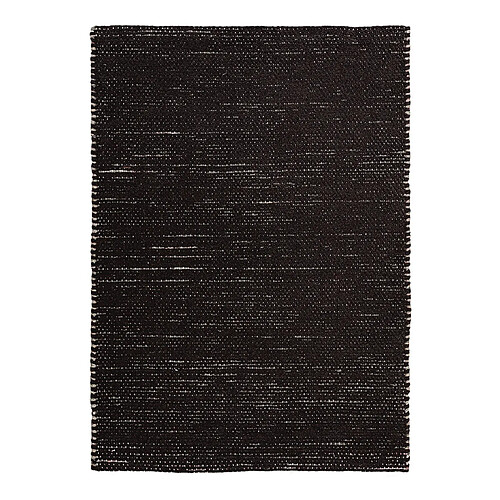 Thedecofactory ROSTYLE - Tapis artisanal en jute et coton chenille noir 120x170