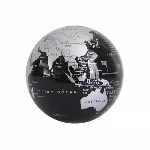 Magneticland Globe Terre auto-rotatif Noir et Argent (diam 20 cm)