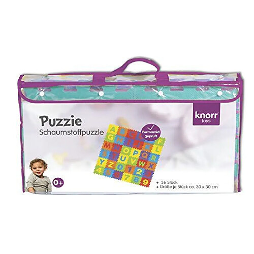 Knorrtoys-21004Jeu Tapis Puzzle de sol Tapis de jeu puzzle tapis mousse Alphabet et Chiffres 36pièces certifié TV Rhénanie Test Rapport de Juillet 2016