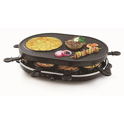 Tristar appareil à Raclette multifonctions 4 en 1 pour 8 personnes 1200W noir