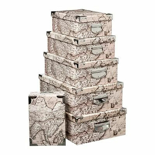 Lot de 6 Boîtes de Rangement Indonésie 48cm Naturel