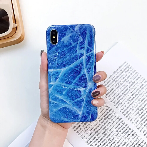 Wewoo Cas antichoc de TPU de texture de marbre brillant de pleine couverture pour l'iPhone X / XS