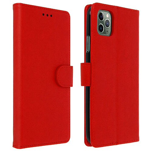 Avizar Étui Apple iPhone 11 Pro Housse Intégrale Porte-cartes Fonction Support Rouge