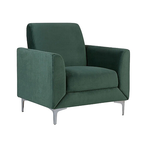 Beliani Fauteuil FENES Velours Vert foncé