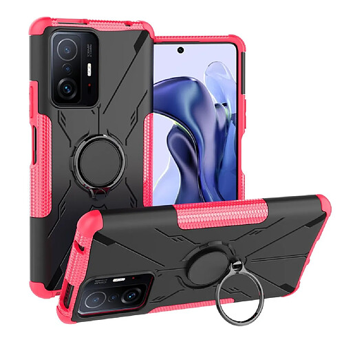 Coque en TPU anti-rayures, anti-chutte avec béquille annulaire réglable pour votre Xiaomi 11T Pro 5G/11T 5G - rose