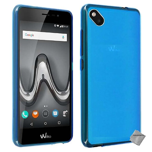 Htdmobiles Coque silicone gel fine pour Wiko Sunny 2 Plus + verre trempe - BLEU