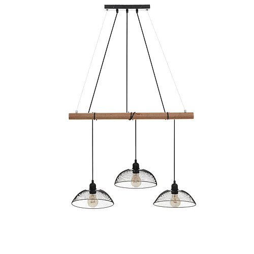 Atmosphera, Createur D'Interieur Suspension x 3 Timmy L70 cm en métal noir - ATMOSPHERA