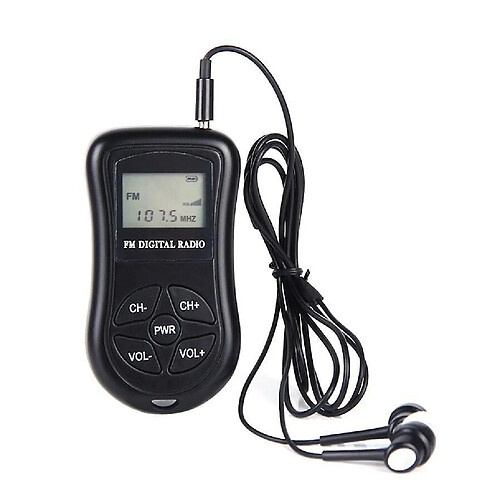 Universal Radio de poche, LCD portable Affichage de la radio Digital Mini FM Radio avec écouteurs et Lanyard Small Handheld Battery Faire Wireless Radio pour marcher J