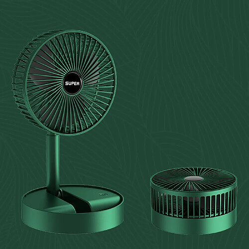 (vert) Ventilateur de Bureau Pliable Ventilateur de Chargement USB Portable