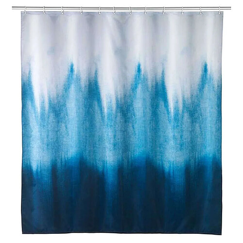 WENKO Rideau de douche Baltik 180 x 200 cm - Bleu et blanc