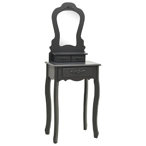 Helloshop26 Ensemble de coiffeuse avec tabouret 50 x 59 x 136 cm gris 02_0006223