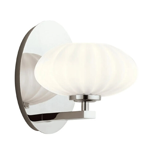 Elstead Lighting Applique murale Salle de bains Kichler Acier,verre opale gravé satiné Chrome poli