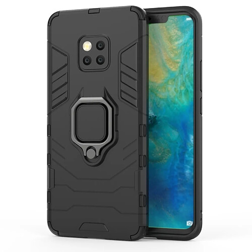 Wewoo Coque Housse de protection antichoc PC + TPU pour HuMate 20 Pro, avec support d'anneau magnétique (Noir)