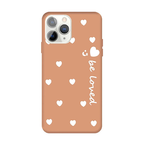 Wewoo Coque Pour iPhone 11 Pro Visage Souriant Plusieurs Coeurs D'amour Motif Coloré Givré TPU Téléphone Housse De Protection Corail Orange