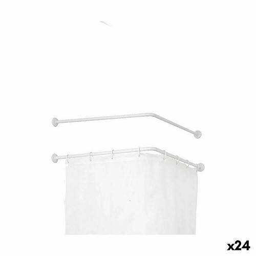 Berilo Tringle à Rideau De douche Blanc Aluminium 80 cm (24 Unités)