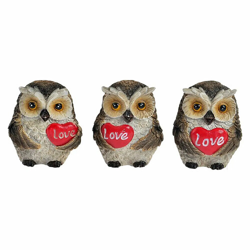 Aimant DKD Home Decor Résine Traditionnel Hibou (3 pcs)