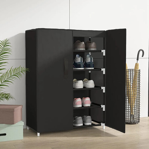 vidaXL Armoire à chaussures Noir 60x28x90 cm Tissu