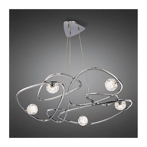 Luminaire Center Suspension Lux 5 Ampoules G9, chrome poli