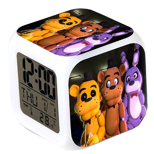 Universal Le thermomètre numérique, le cube lumineux, le réveil, change de couleur pour cinq nuits de Freddy.