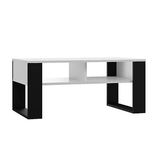 Vivaldi Table Basse Modern III Blanc Noir 90 cm