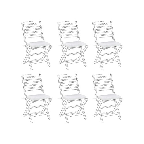 Beliani Lot de 6 coussins de chaise blancs 31 x 39 cm TOLVE