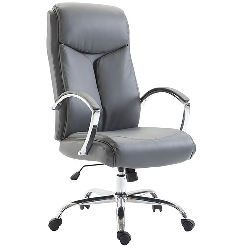 Decoshop26 Fauteuil de bureau en synthétique gris réglable BUR10257