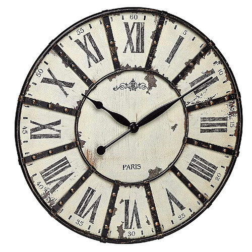 TFA-Dostmann 60.3039.02 Horloge Murale Métal, Schwarz/weiß, 60 x 60 x 4,5 cm