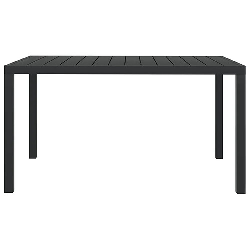 Maison Chic Table de jardin | Table d'extérieur Noir 150 x 90 x 74 cm Aluminium et WPC -GKD17915