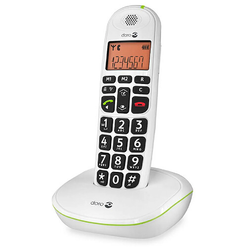 Téléphone sans fil dect blanc sans répondeur - phoneeasy100w - DORO